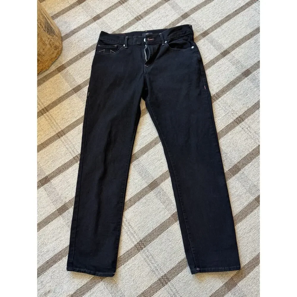 True Religion Geno Relaxed Slim Jeans Black Pink Stitch 34 X 31 Mens